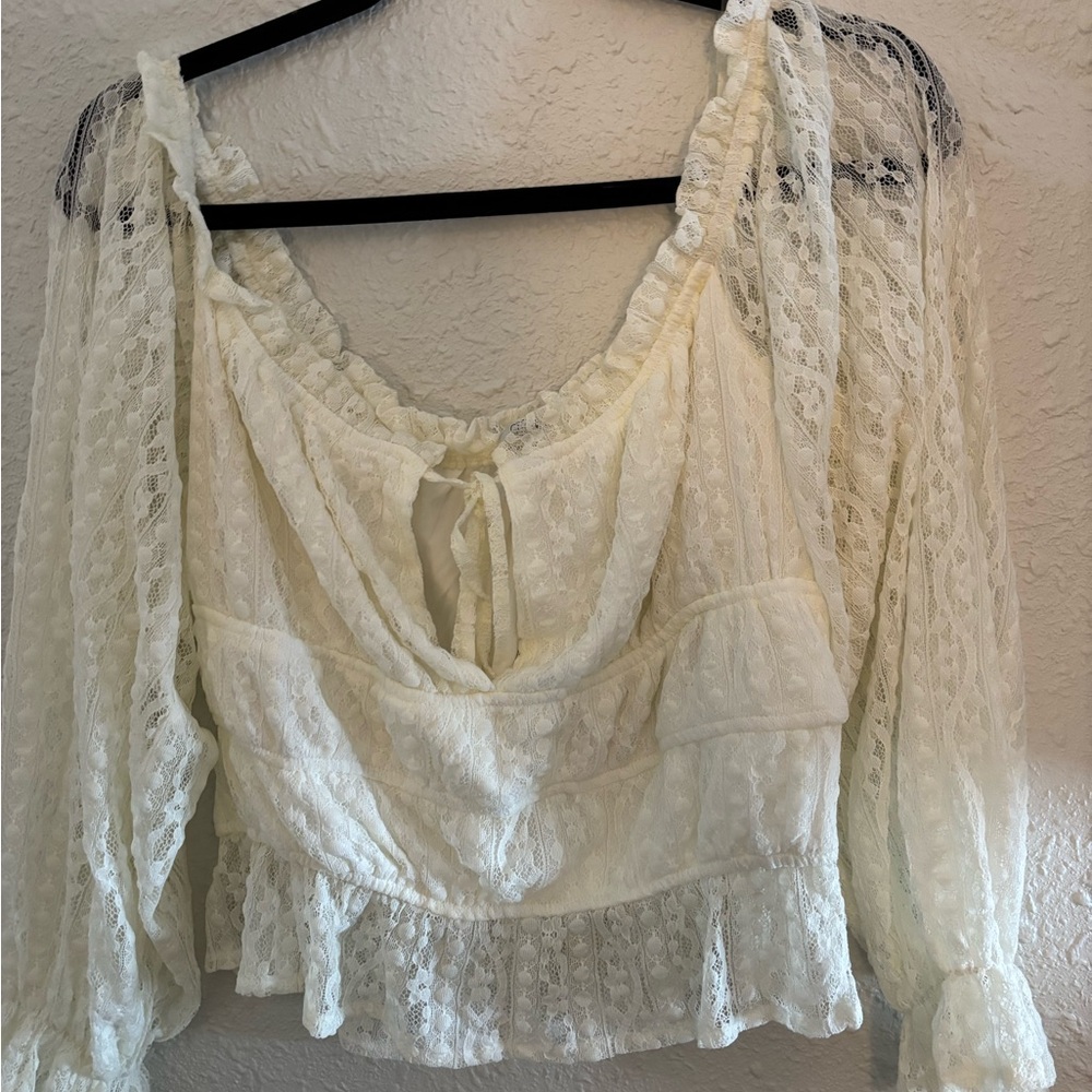 Fashionova Cream Lace Blouse